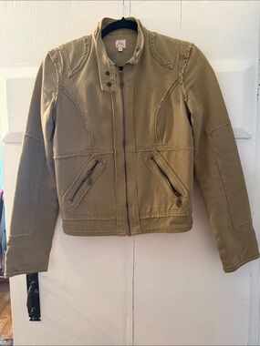 Joie Olive Green Utility Zip Front Jacket